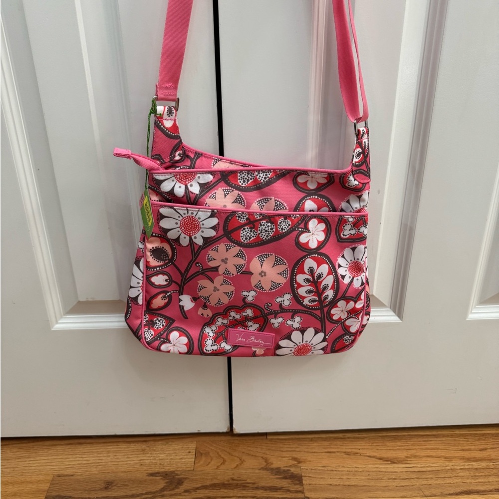 Vera Bradley Floral Pink Slim Crossbody Bag